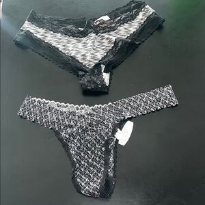 NWT TWO PAIR LARGE VICTORIA’S SECRET PANTIES: THONG & CHEEKY